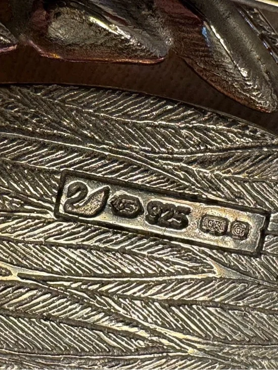 Swarovski Crystal Pin Brooch Vintage Cockatoo Parrot Jeweled Sterling Silver Art - Picture 10 of 11